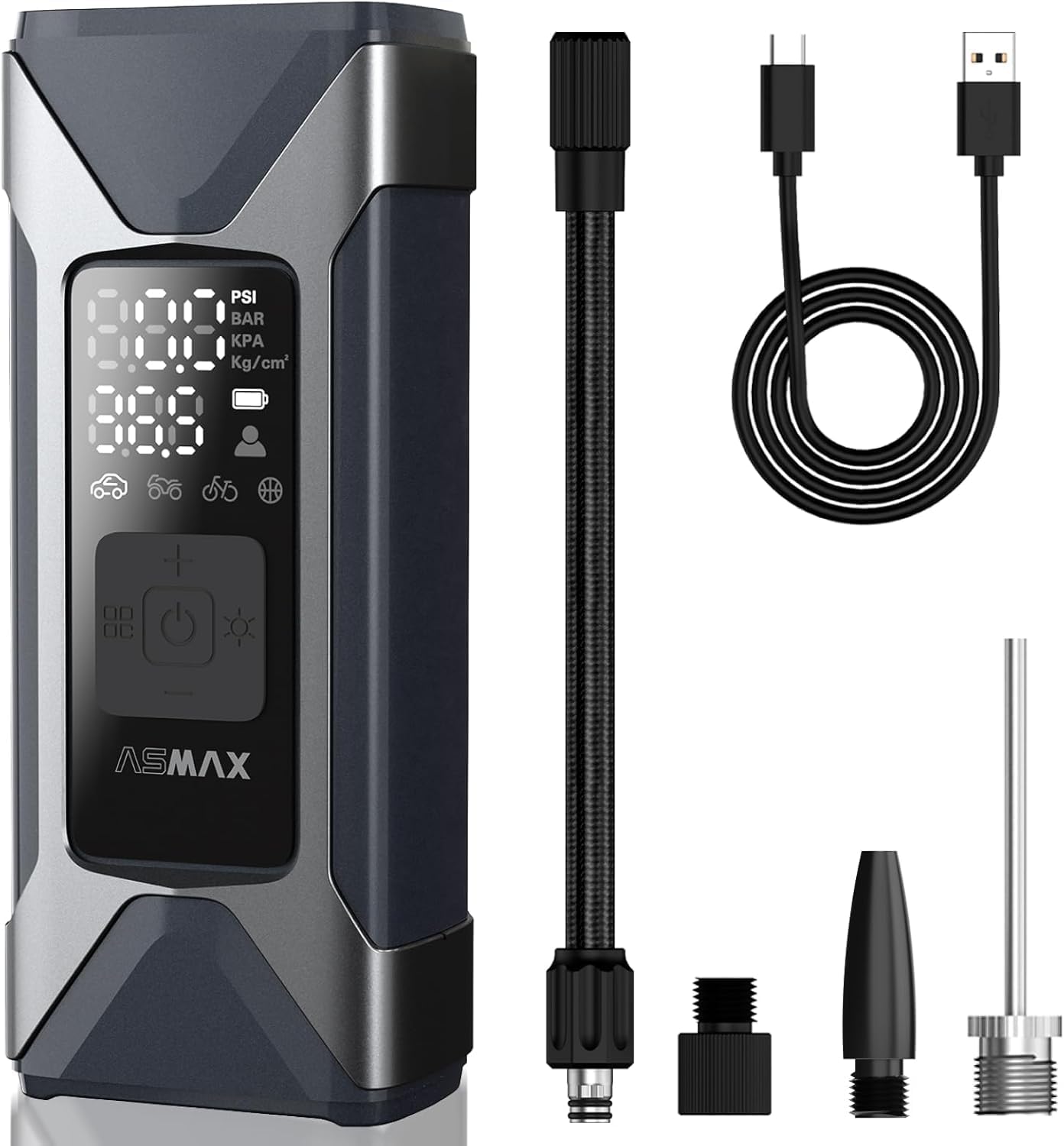 ASMAX Smart Portable Tire Inflator - Emergency Pump with LED Light