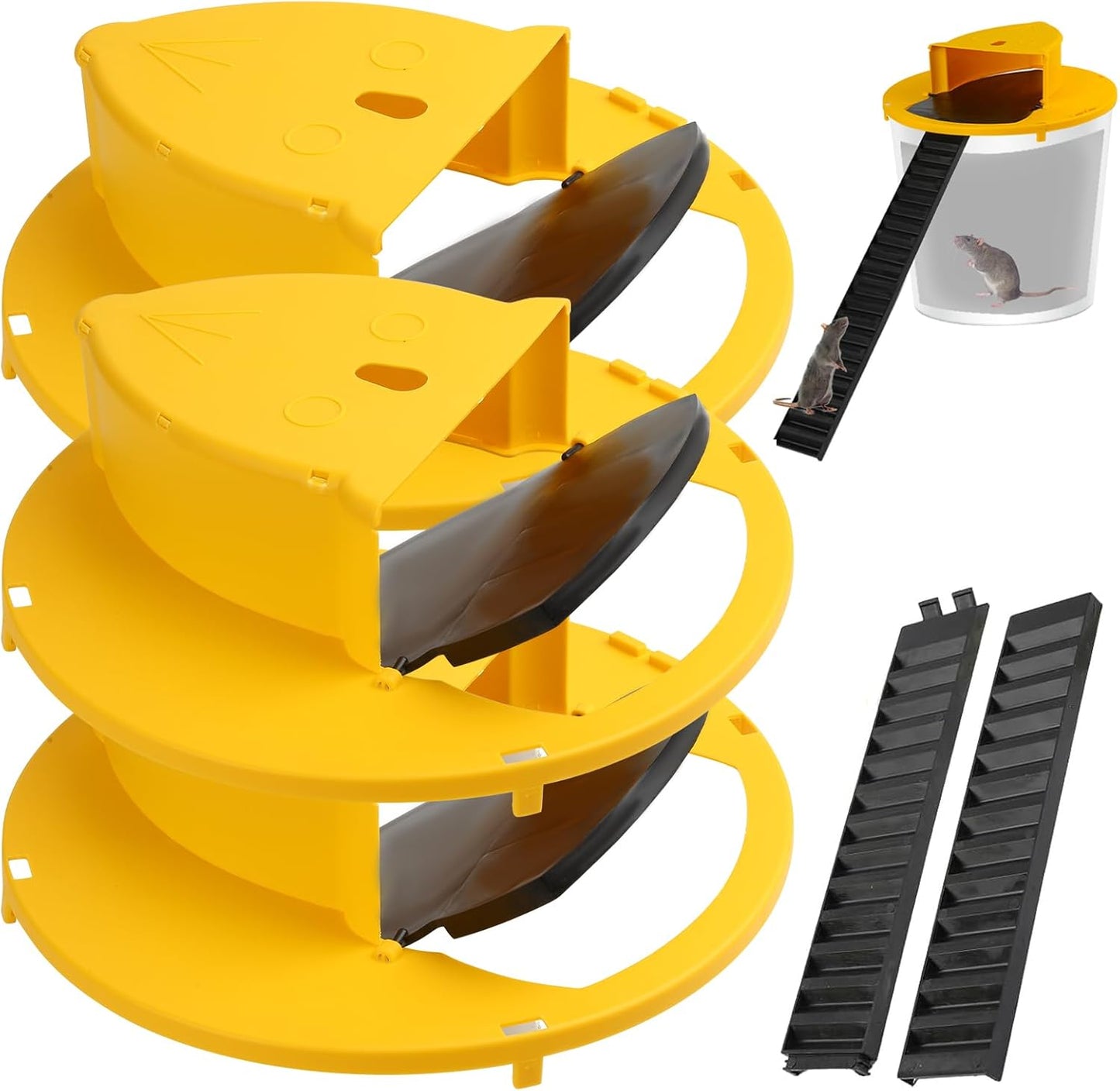 Auto-Reset Mouse Trap, Multi-Catch, Indoor/Outdoor, Yellow (3PC)