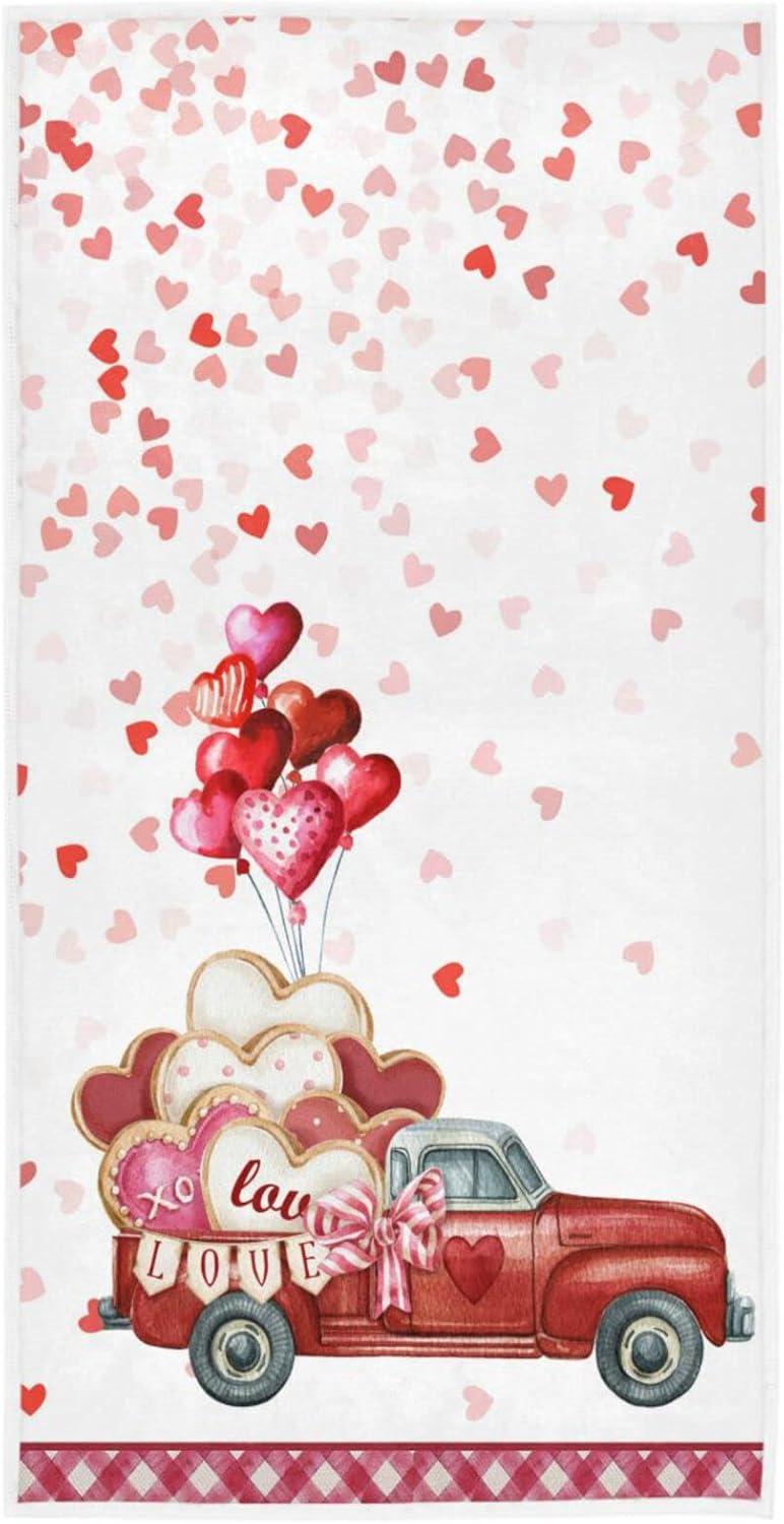 Romantic Pink Heart Towel - Soft & Absorbent Love Decor