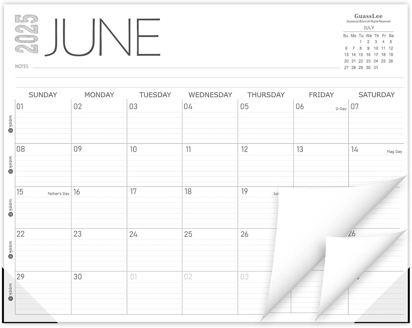 2025-2026 Desk Calendar by GuassLee - Efficient Planning