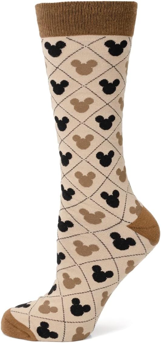 Mickey Silhouette Diamond Tan Socks - One Size Fits Most