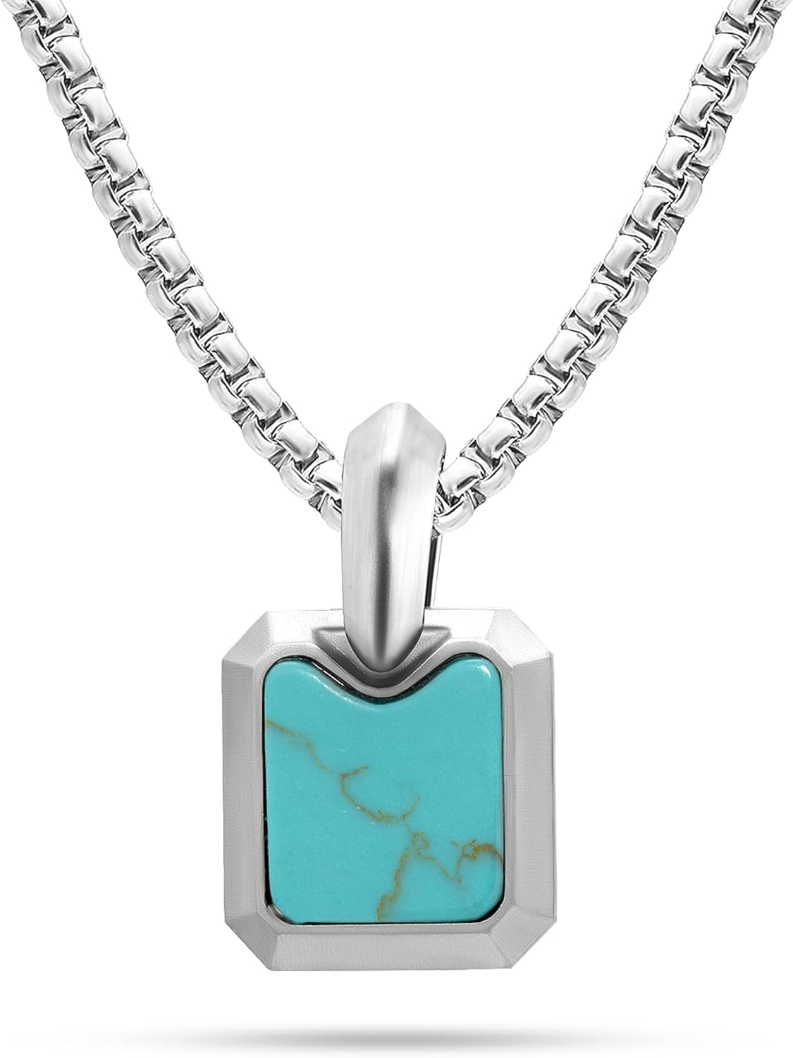 RTZN Turquoise Necklace for Men - Premium Dog Tag Pendant