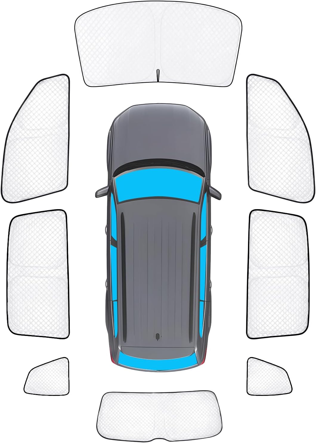 KMF 8pcs Full Window Sun Shades for Volkswagen Atlas 2018-2025