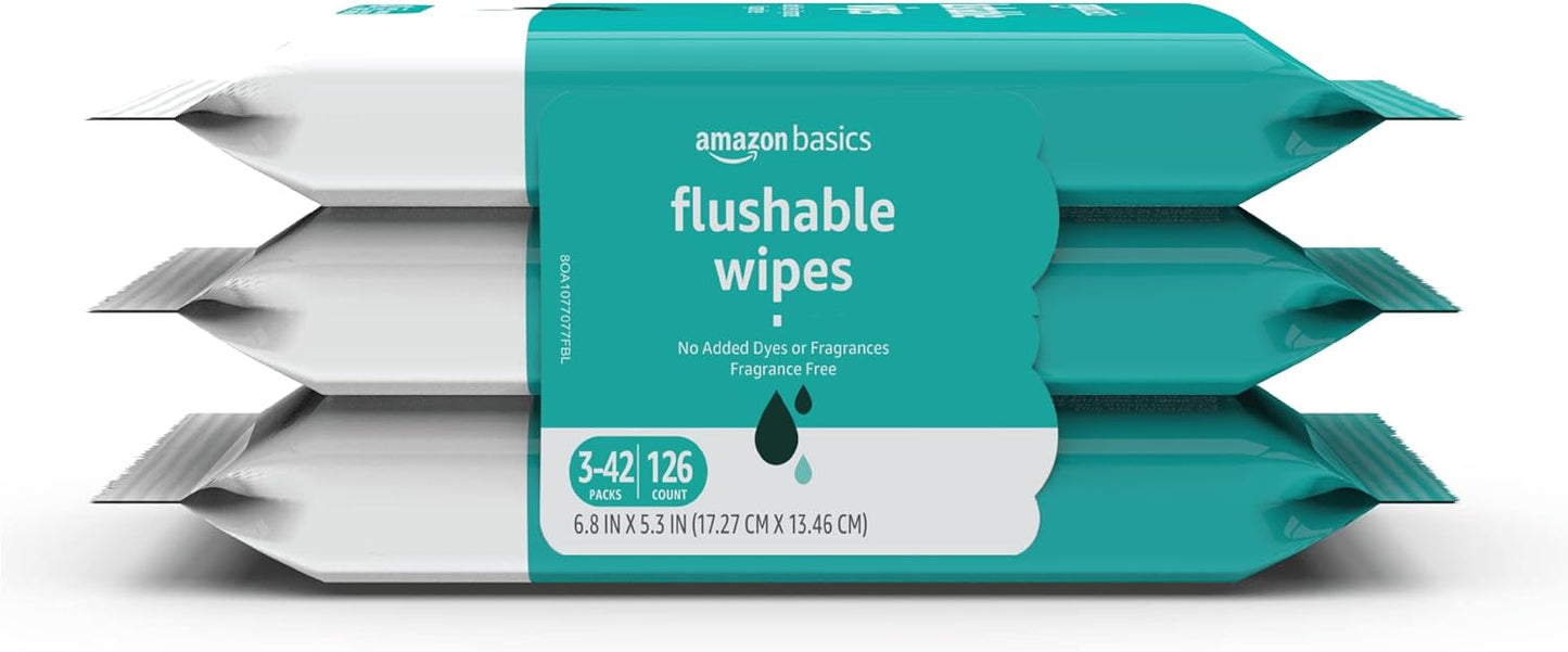 Basics Flushable Adult Toilet Wipes - 126 Wipes