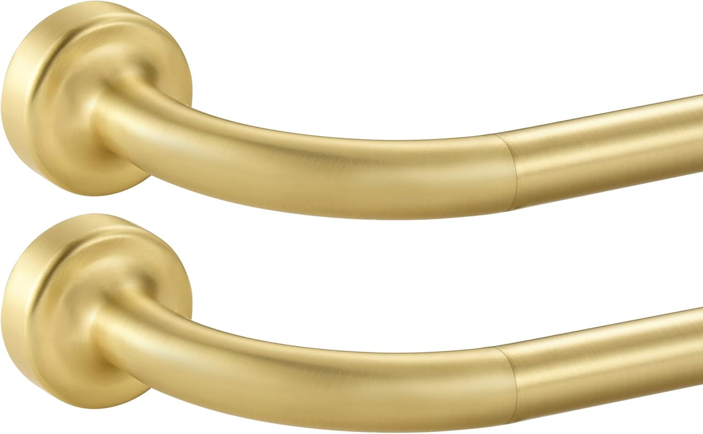 Warm Gold Disc Curtain Rods for Stylish Room Darkening