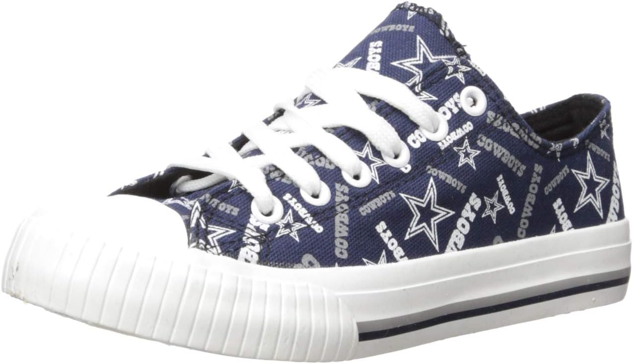 FOCO Women's NFL Team Logo Glitter Low Top Canvas Sneakers