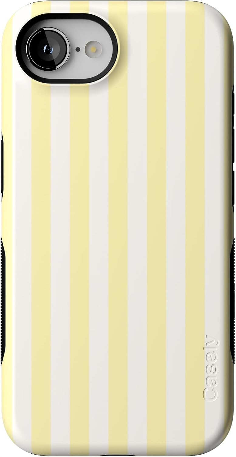 Casely iPhone 16e Case with Yellow Stripes for Bold Protection