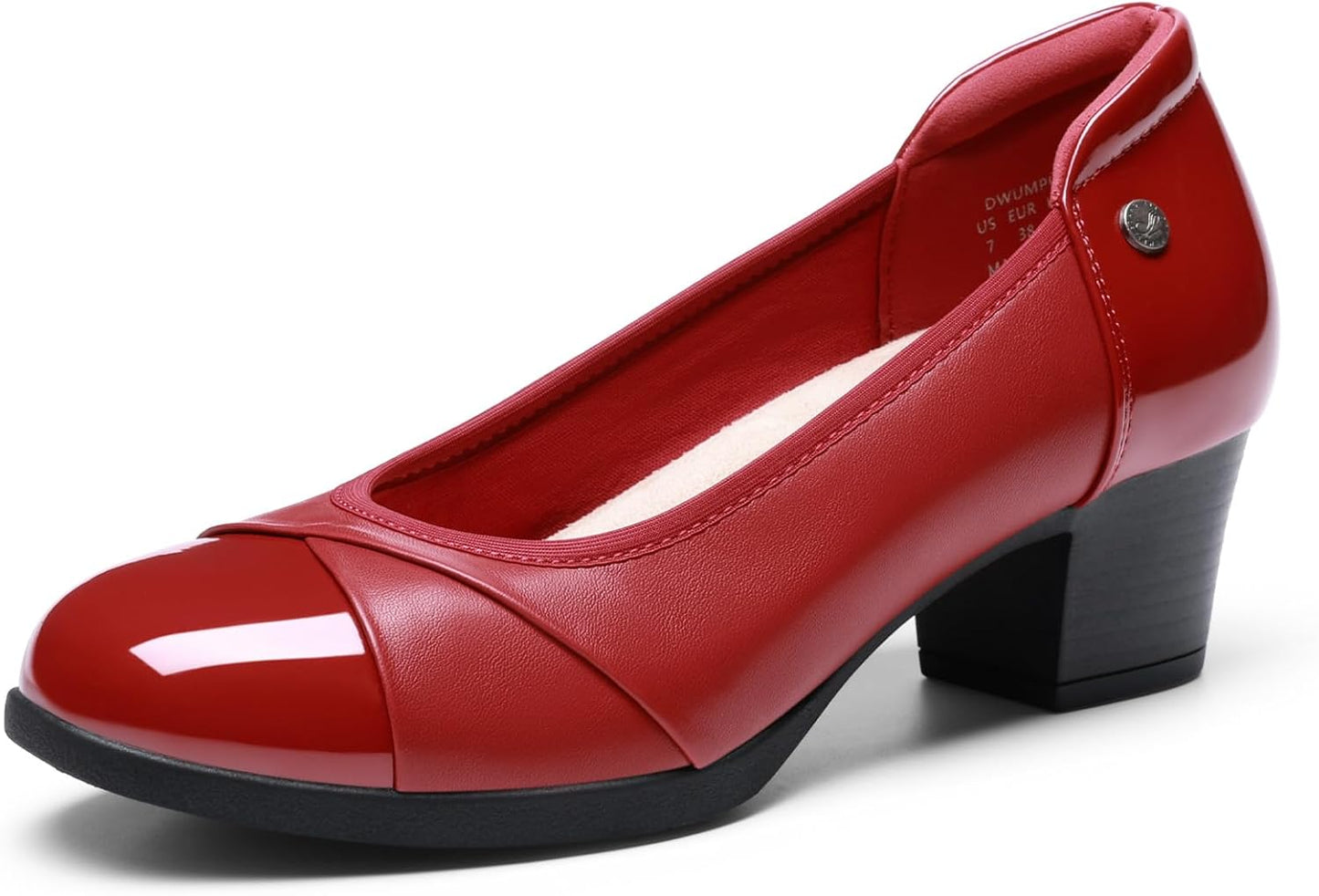 DREAM PAIRS Women's Pumps Low Chunky Block Closed Toe Shoes