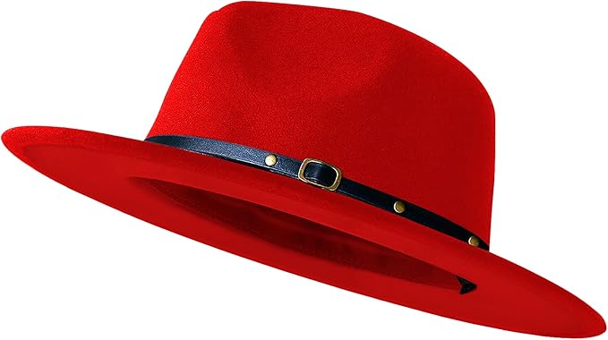 Wide Brim Fedora Hats for Women Men Two Tone Dress Hat