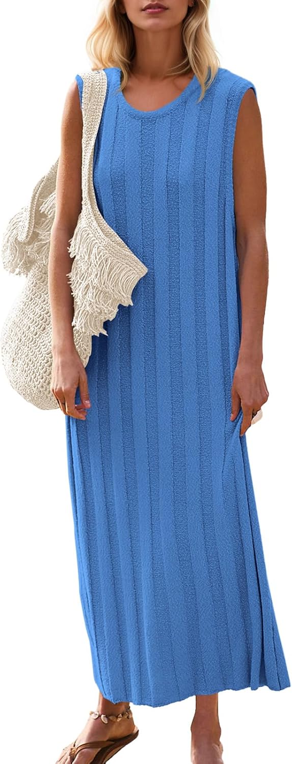 Fisoew Women's Summer Sleeveless Maxi Dress for Every Occasion