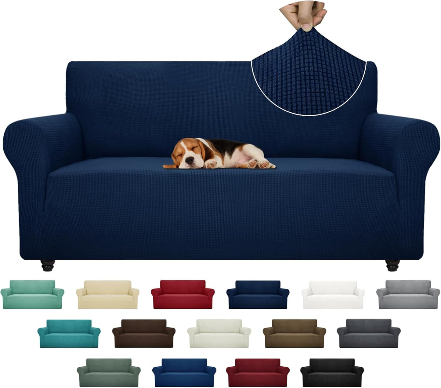 Super Stretch Couch Cover for Pets - Navy Blue Sofa Protector