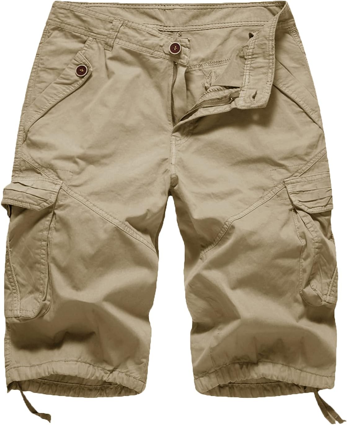 FOURSTEEDS Women's Casual Fitted Multi-Pockets Cargo Shorts