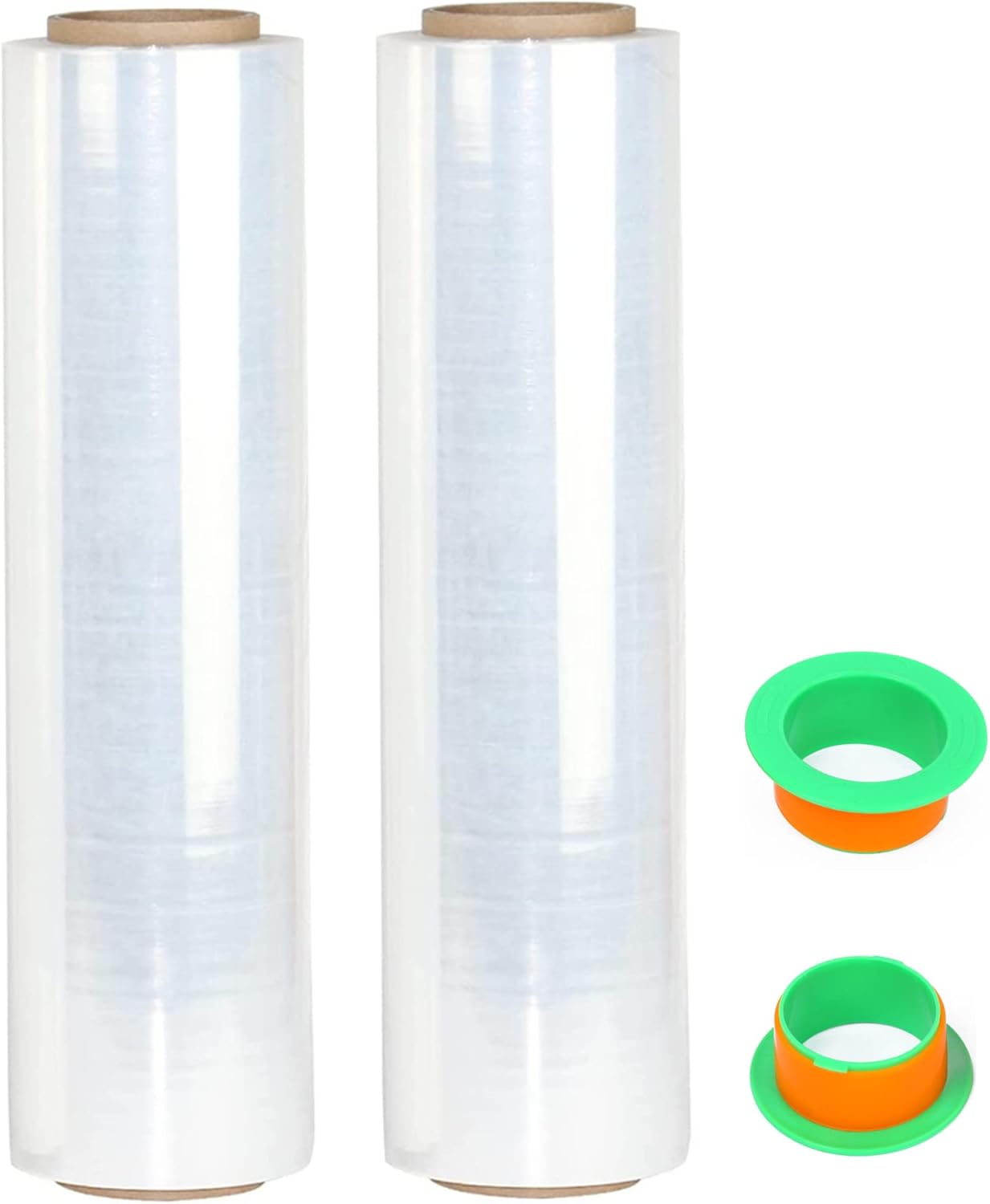 2-Pack Clear Stretch Wrap Film 18in x 1000ft for Packing