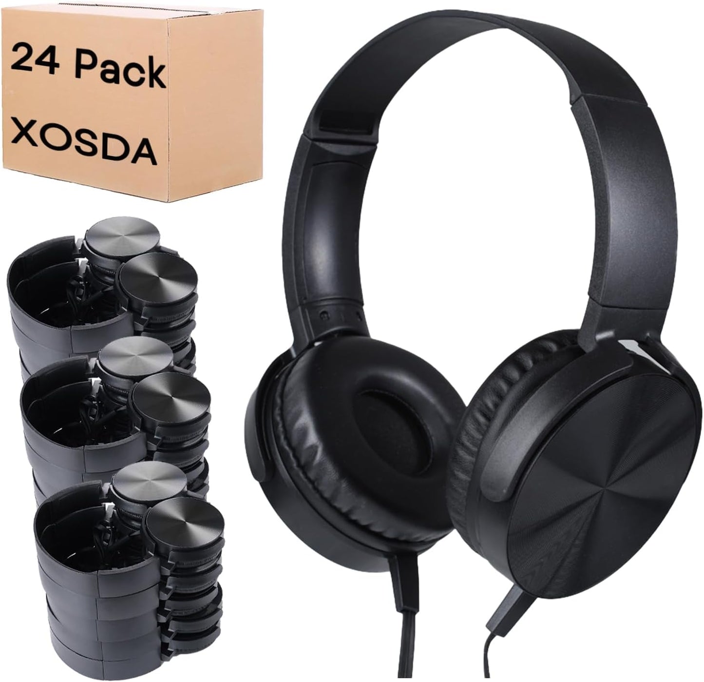 Bulk Classroom Headphones 24 Pack for Students and Teachers