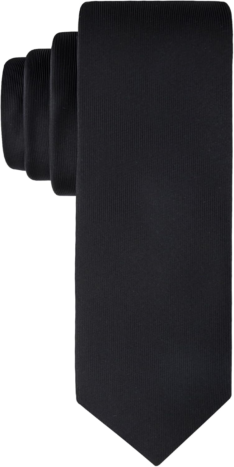 Calvin Klein Mens Black Solid Neckties for Formal Wear