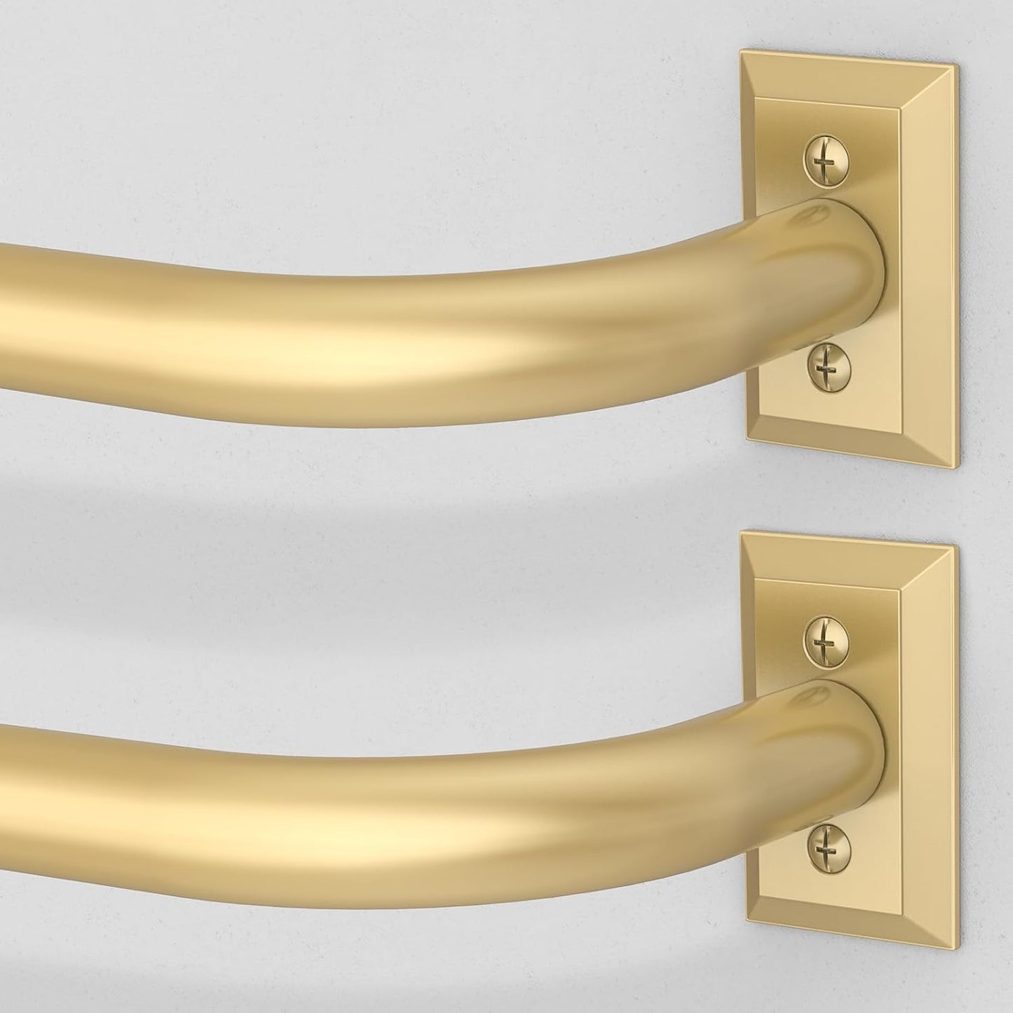 Gold Curtain Rods 2 Pack for Windows 48 to 84 Inch, Heavy Duty