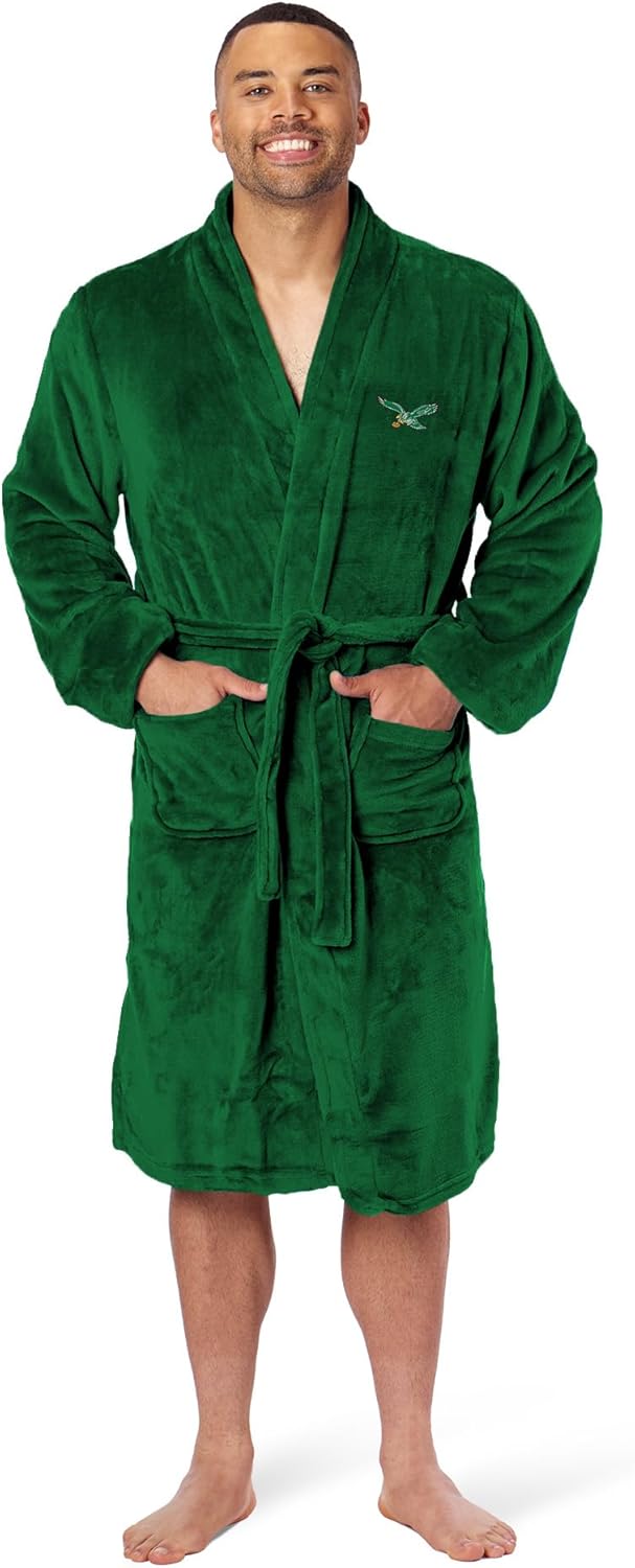 Philadelphia Eagles Silk Touch Robe for Men L/XL - Cozy Comfort