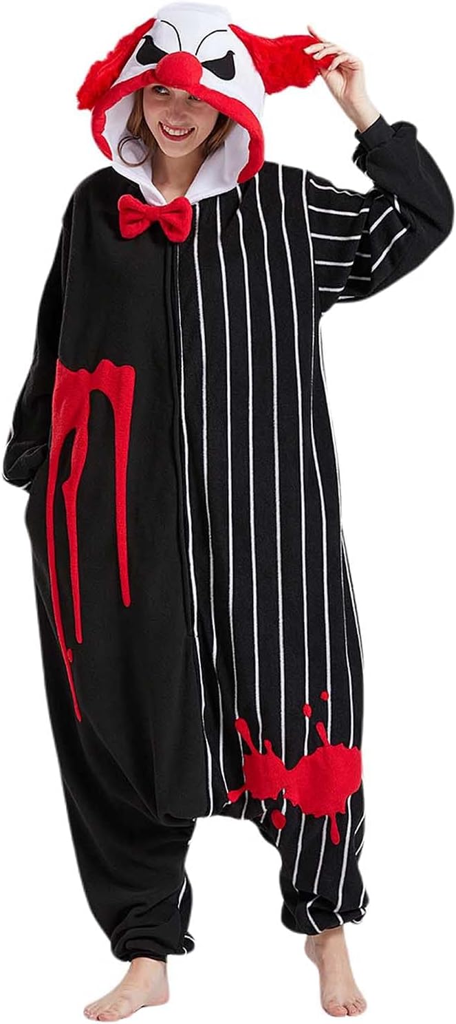 DarkCom Clown Onesie Halloween Costume for Fun Sleepwear