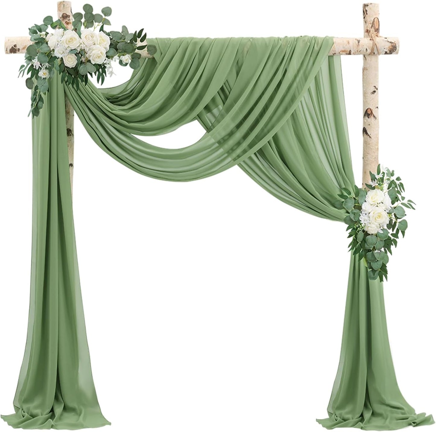 Sage Green Wedding Arch Draping Fabric for Elegant Ceremonies