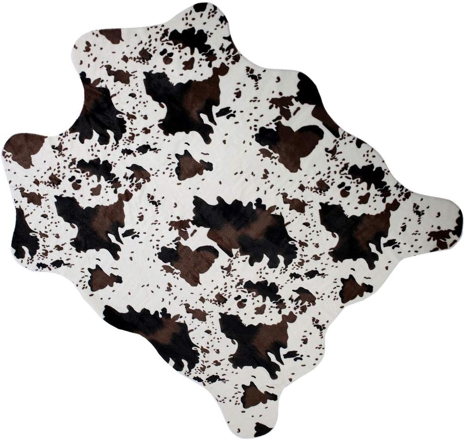 MustMat Cow Print Rug Faux Cute Cowhide Rug for Kids Rooms