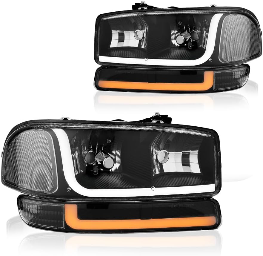 LED DRL Headlight Assembly Kit for 1999-2007 GMC Sierra/Yukon