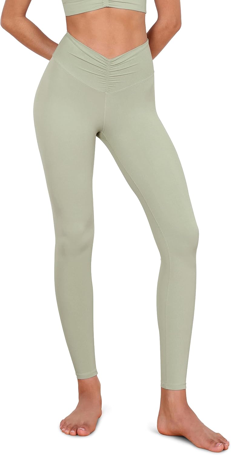 ODODOS Cloud Feeling High-Waist Ruched Yoga Leggings - Ultimate Comfort!
