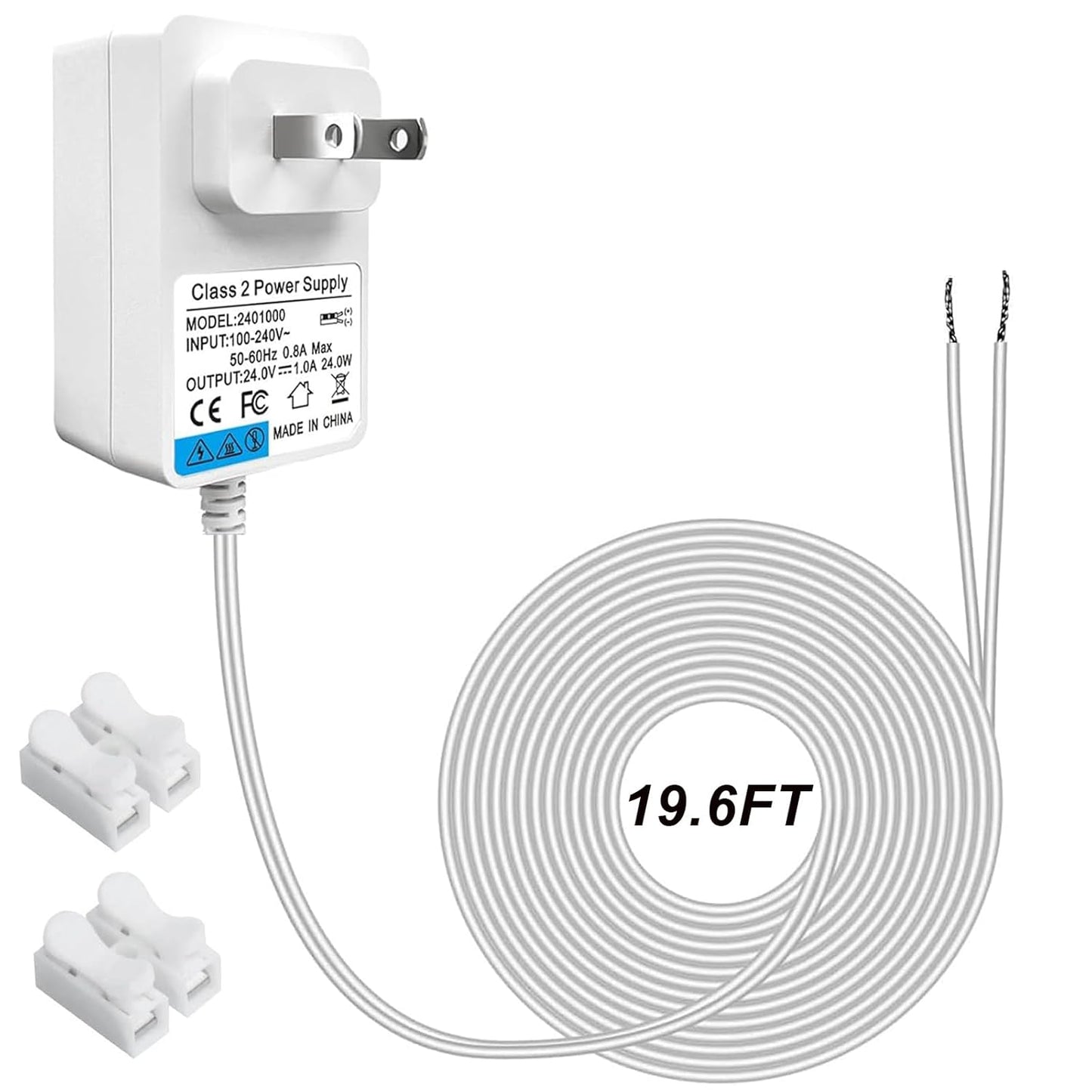 Ousaly 24V DC Power Adapter for Multiple Devices, 19.6FT Cable