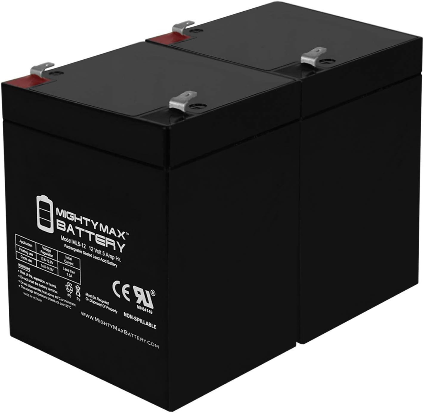 Power Up Your Ride: 12V 5Ah Battery - 2 Pack
