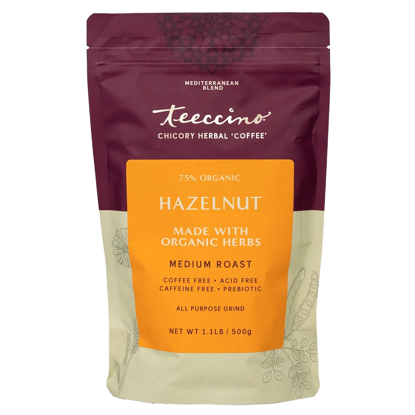 Prebiotic Hazelnut Herbal Coffee - Caffeine-Free & Acid-Free