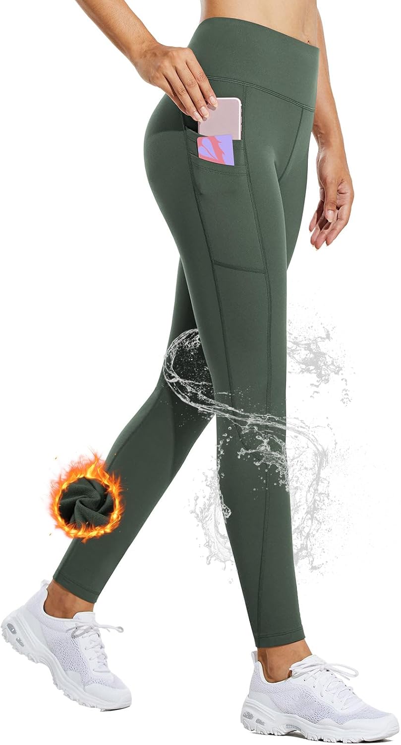 BALEAF Women's Water Resistant Fleece-Lined Leggings - Cozy & Convenient!