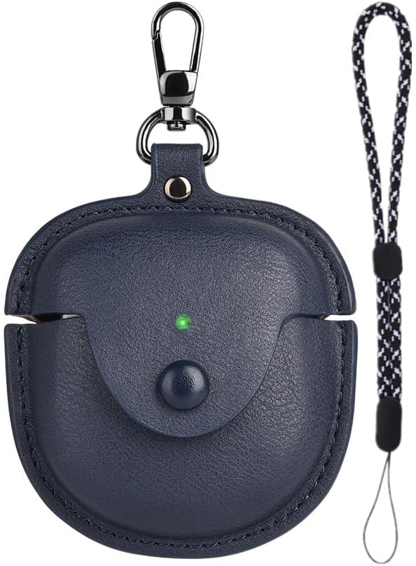 Shockproof Leather Case with Keychain - Blue