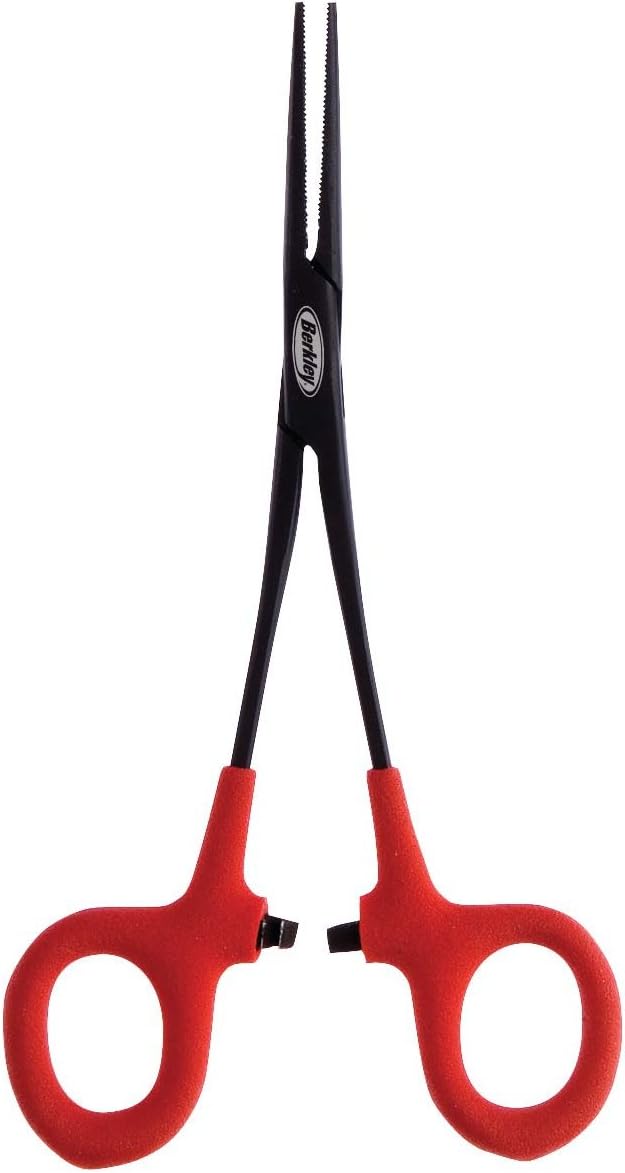 Berkley 6 Hemostat Pliers: Red Finish for Precision Gripping