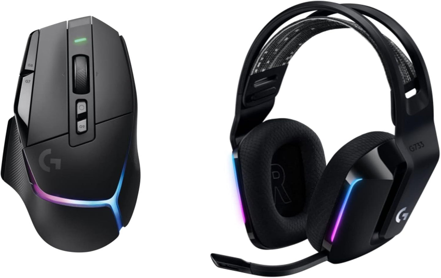 Logitech G502 X Plus Wireless Gaming Mouse and G733 Headset