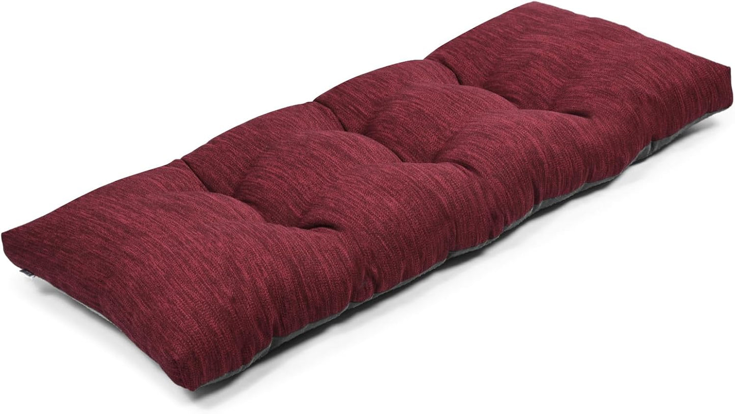42 Inch Classic Solid Color Bench Cushion with Ties for Comfort