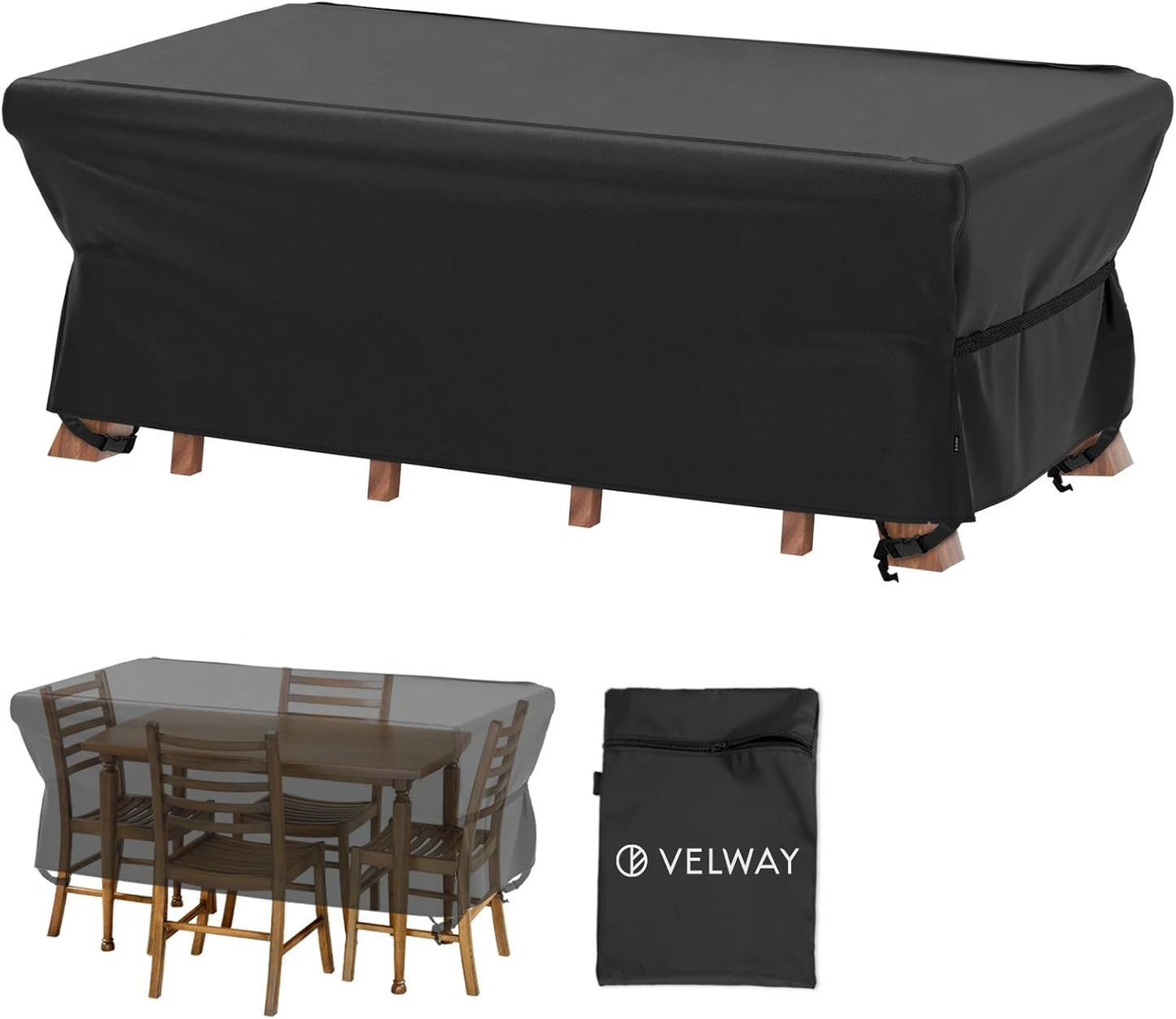 Velway Patio Table Chairs Set - Waterproof Outdoor Bistro Dining