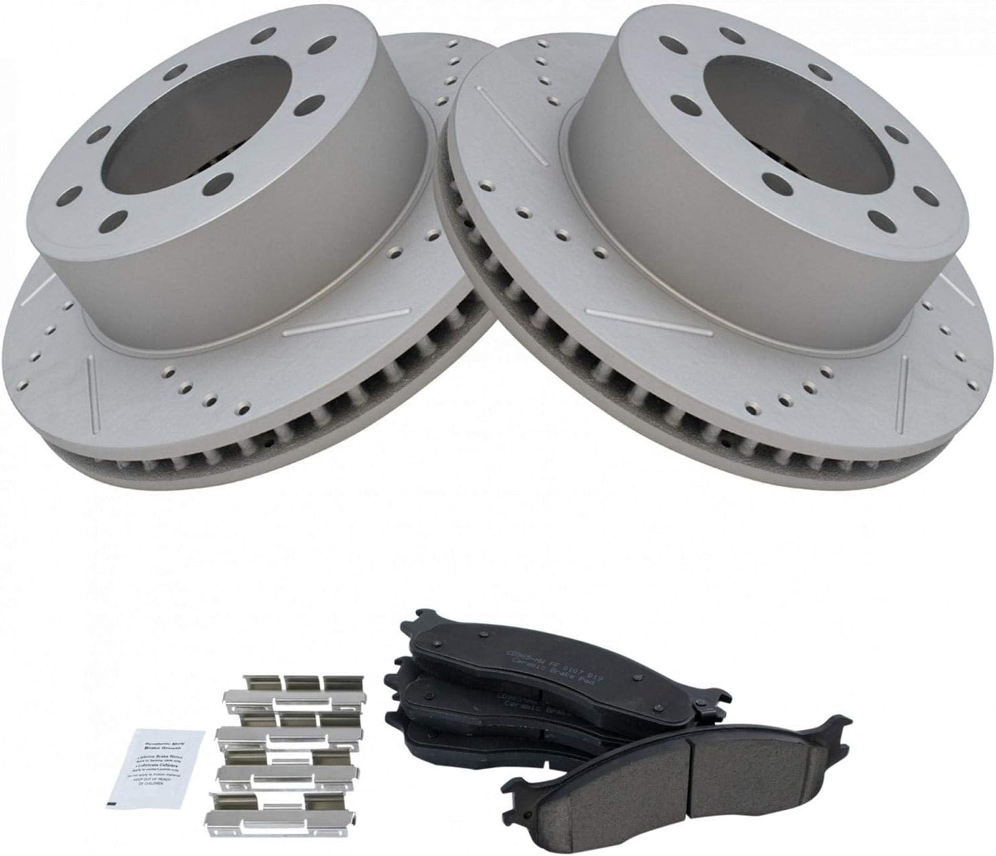TRQ Front Performance Brake Pad & Rotor Kit for Dodge Ram 1500