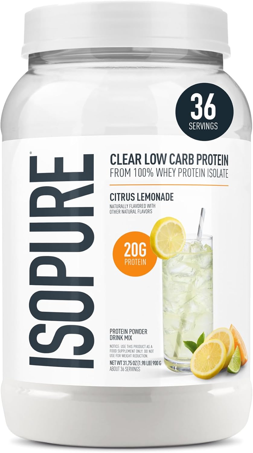 Isopure Clear Whey Isolate Protein Powder for Healthy Adults