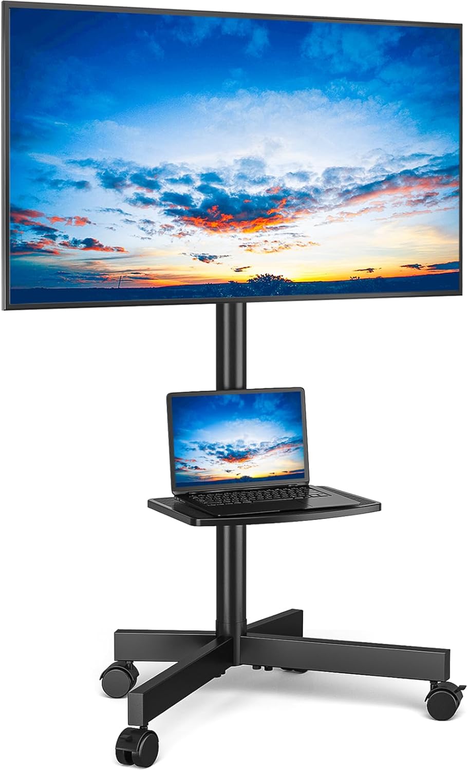 Height Adjustable TV Cart with Wheels