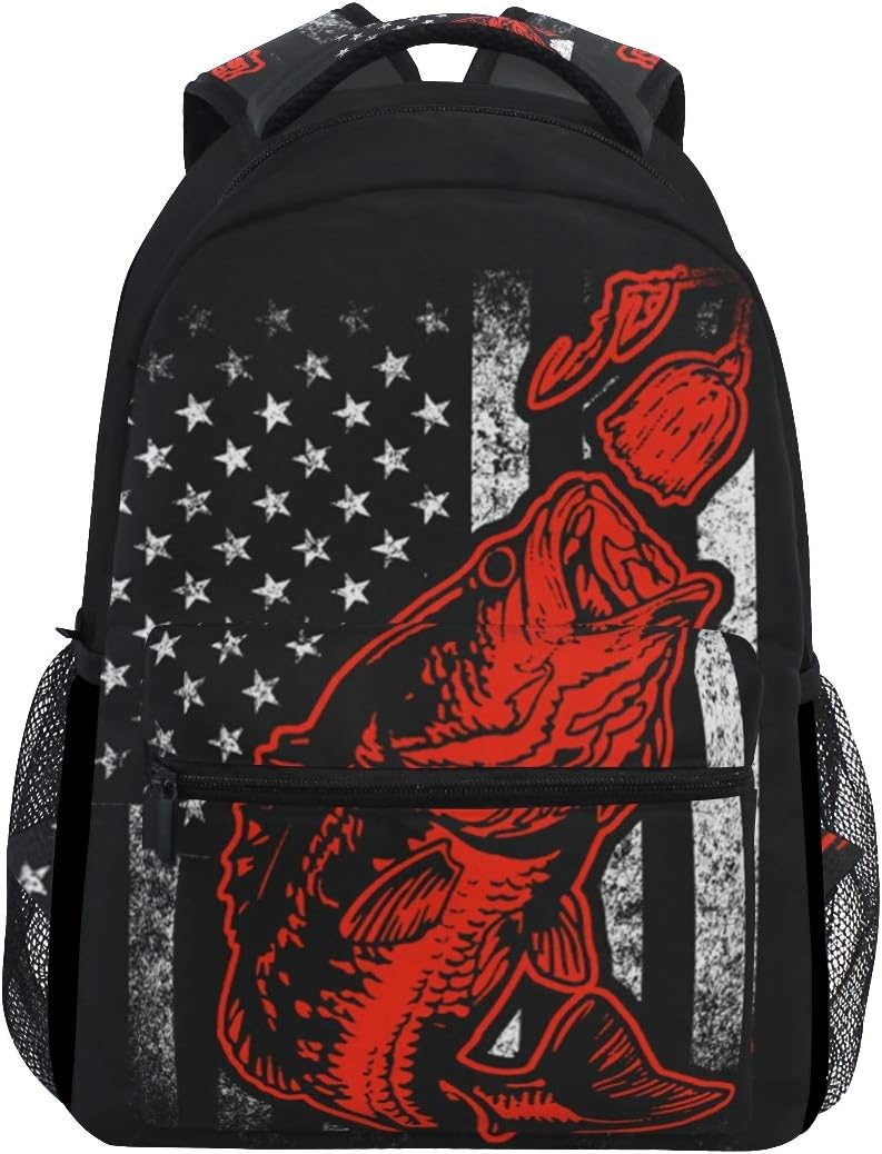 Nerxy American Flag Bass Fishing Backpack