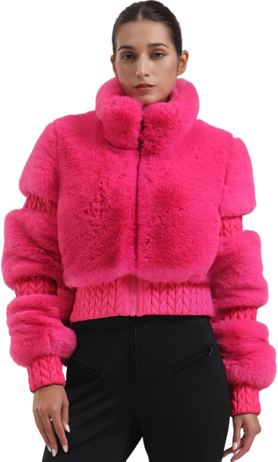 GSOU SNOW Women's Faux Fur Ski Jacket - Stay Warm And Stylish!