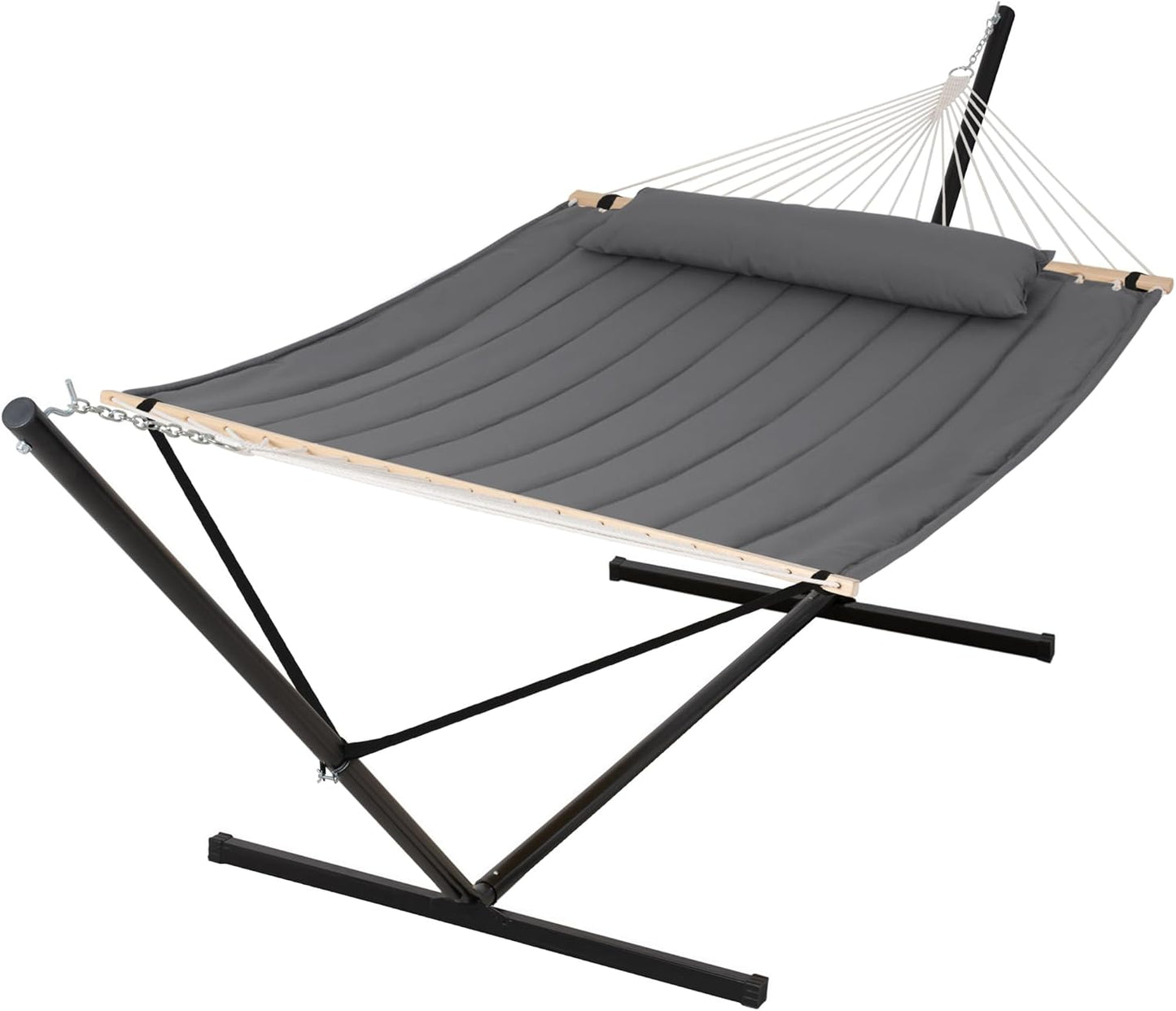 SUNCREAT Hammocks for Outside with 15 ft Stand and Comfort
