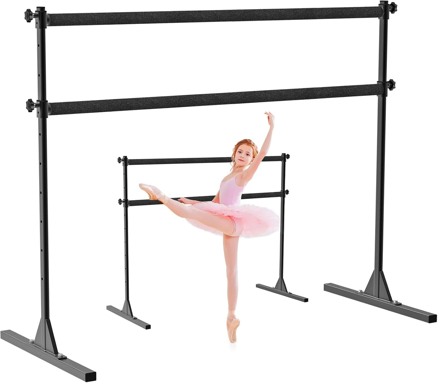 SELEWARE Height Adjustable Ballet Barre for Dance and Stretching