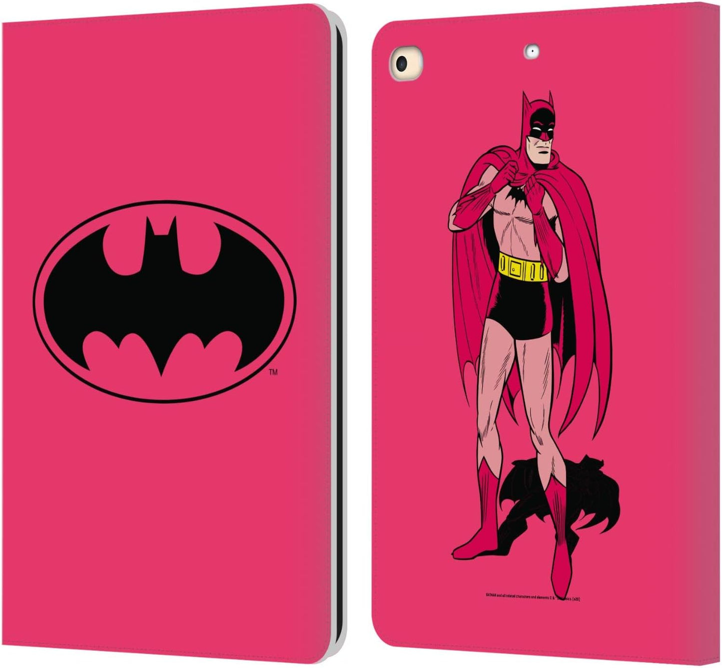 Batman DC Comics Pink Logos Leather Wallet Case for iPad 9.7