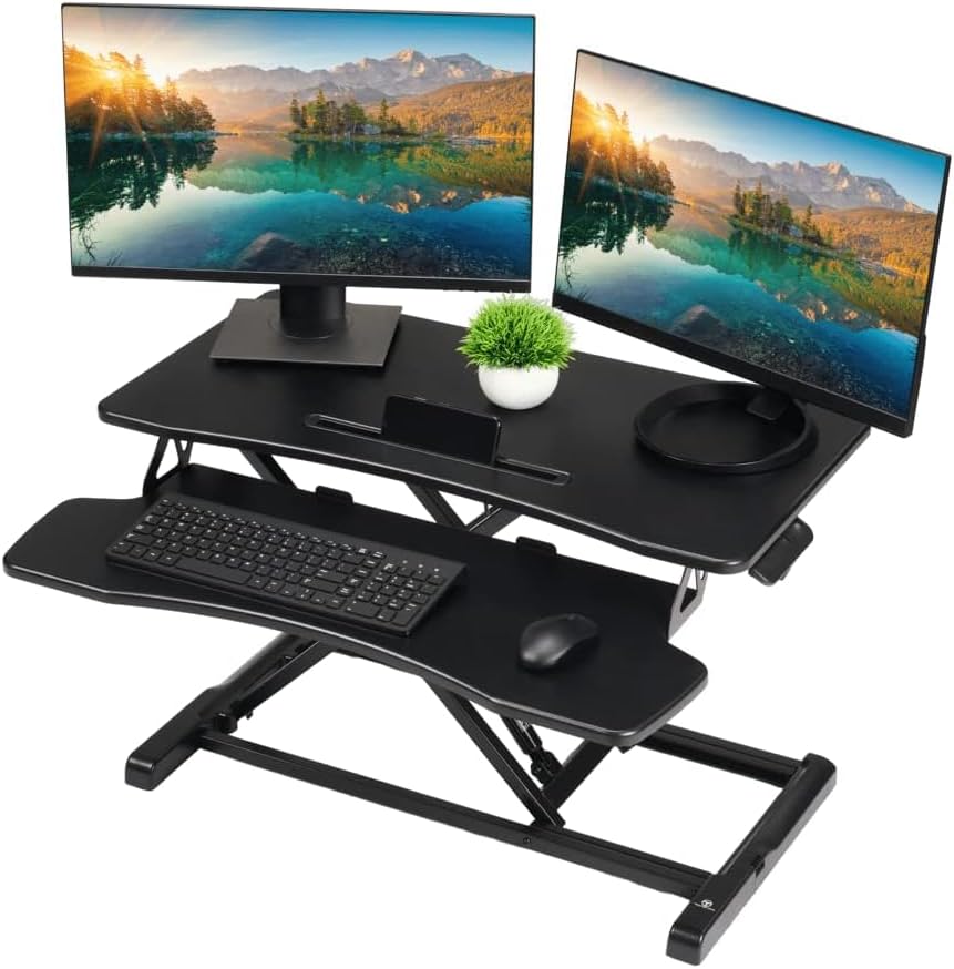TechOrbits Sit-to-Stand Desk Converter - Height Adjustable for Effortless Working