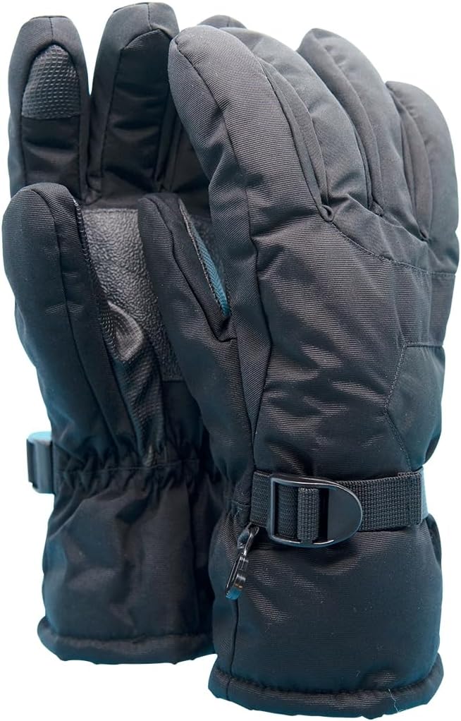 JOITIAL Black Waterproof Ski Gloves - Warm & Anti-Slip