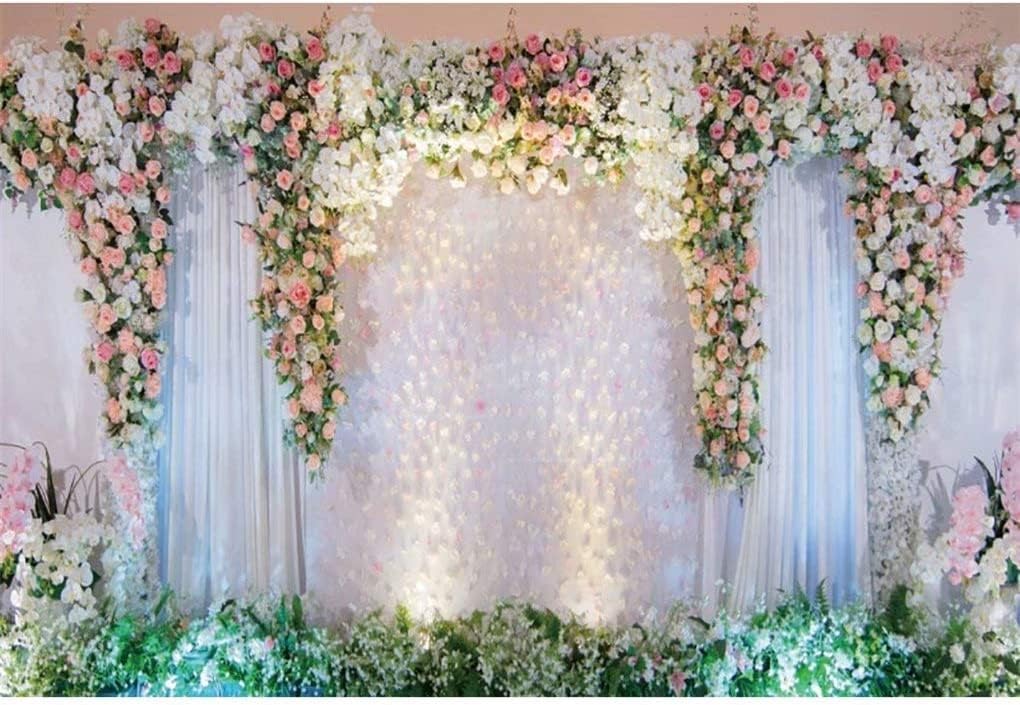 10x8ft Pink Rose Wedding Backdrop by shensu