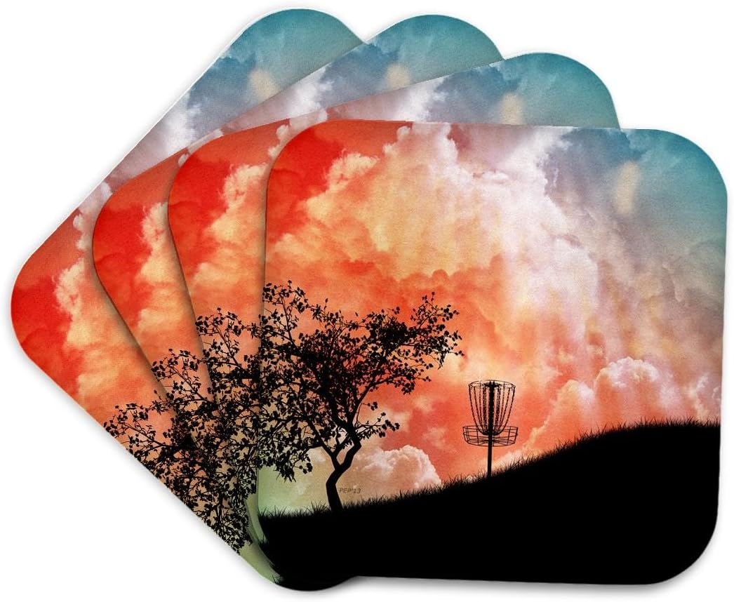 Frisbee Disc Golf Coasters - Set of 4 (3dRose)