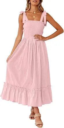 ZESICA Women's Summer Boho Spaghetti Strap Maxi Dress Review