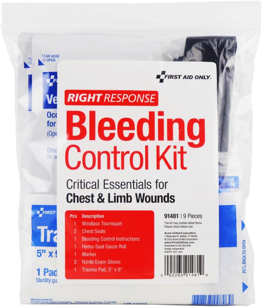 Bleeding Control Kit for Chest & Limb Wounds - 9 Essential Tools