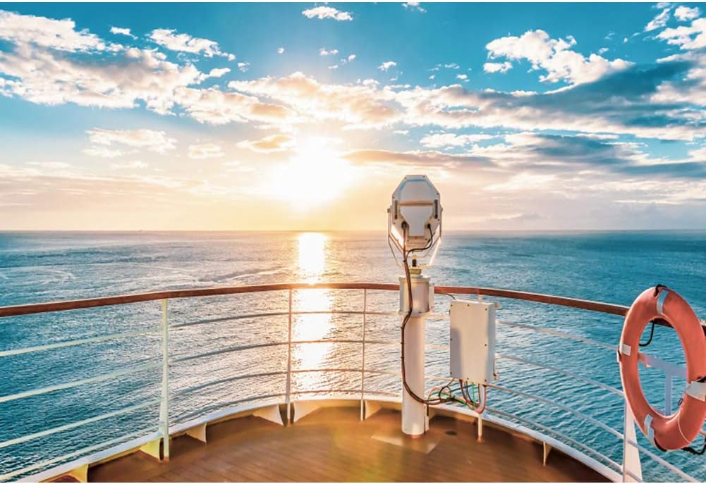 Dashan 10x8ft Cruise Ship Backdrop for Nautical Party Decor